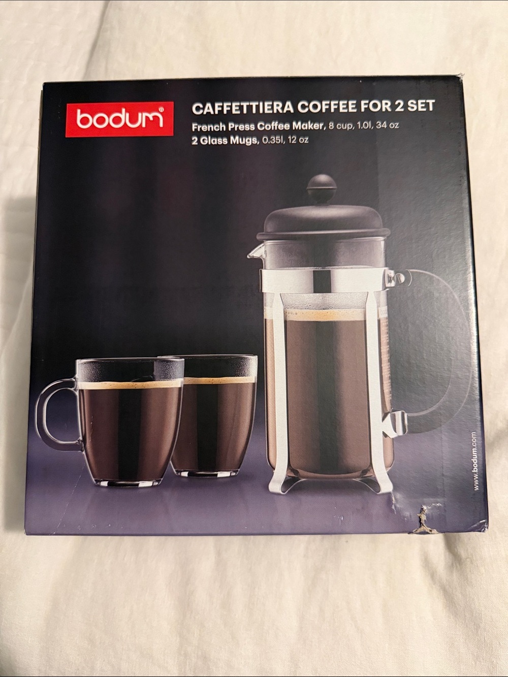 Bodum French Press Coffee Maker Set in Black and Clear